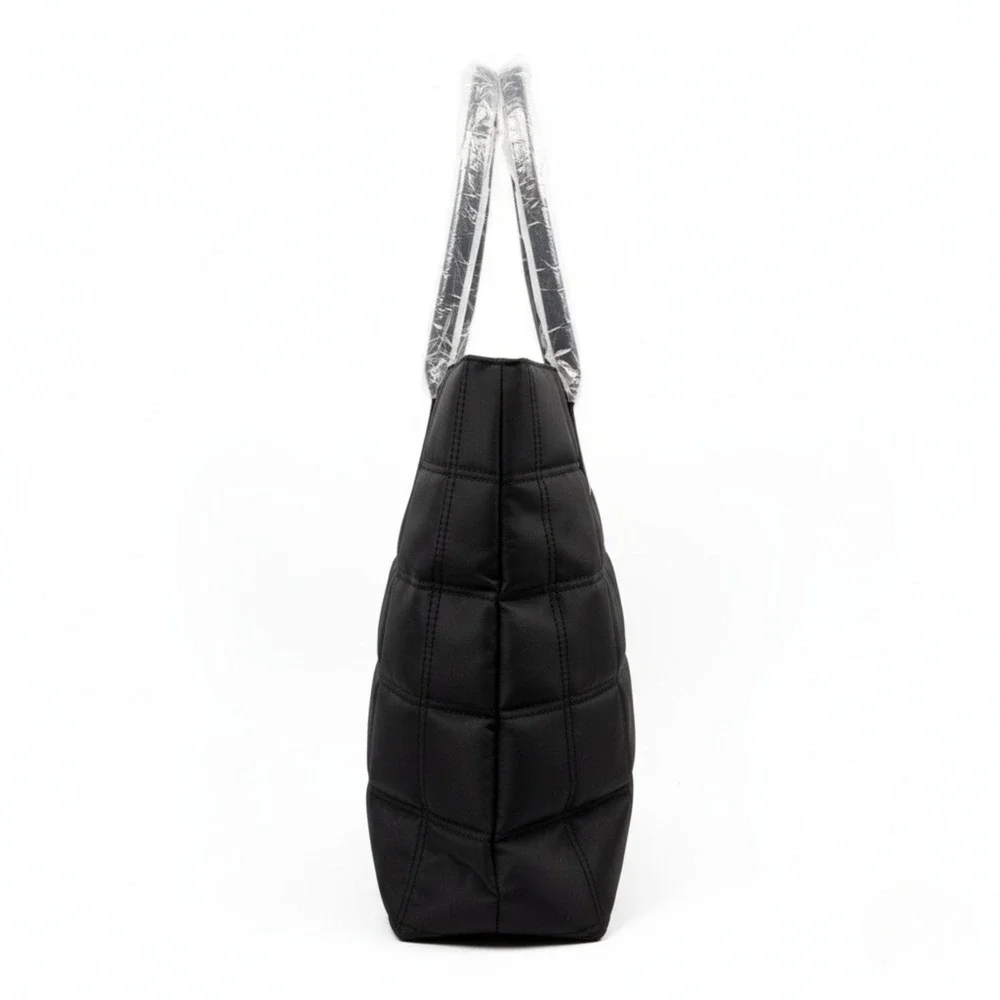 GIVENCHY Parfums Nylon Quilted Tote Bag Black Pink Lining Purse Pouch NWT